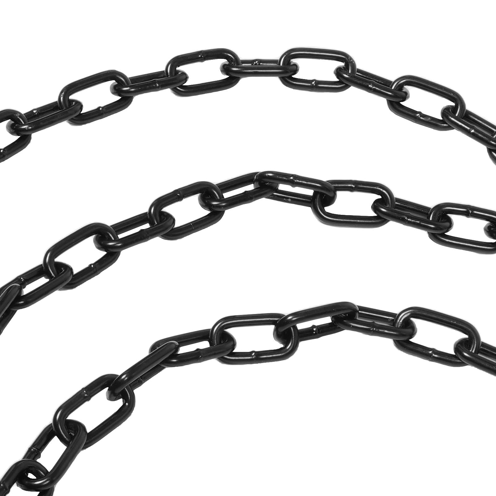Warnschutzkette aus Stahl, 6mm, 1, 5m, Schwarz für Außenzaun | Flexible Verbindung, Wiederverwendbar, für Absperrung und Zufahrt, 1 Satz
