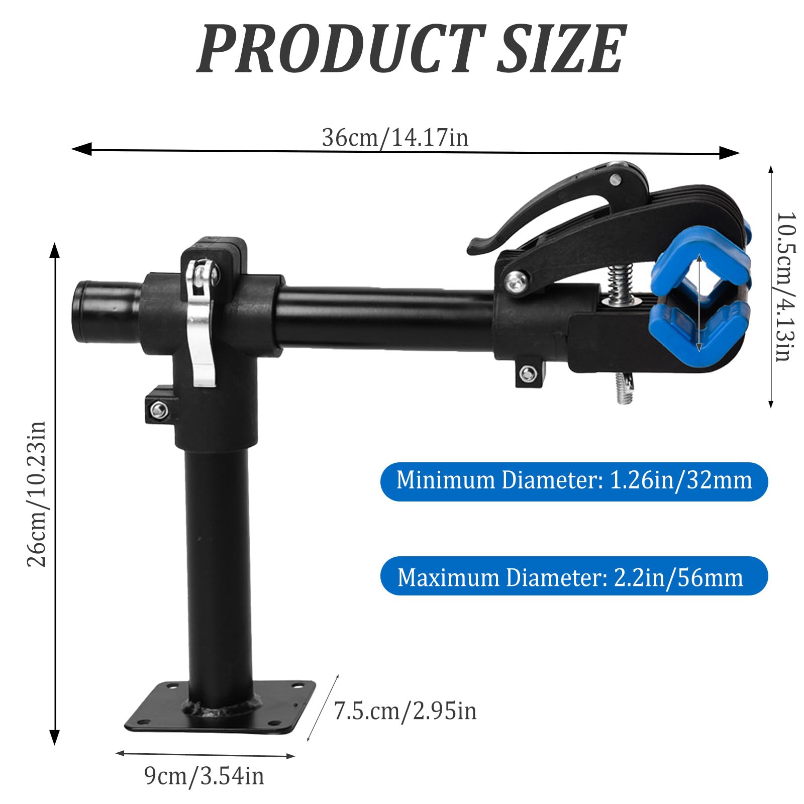 Fahrrad Montageständer, Fahrrad Reparaturständer Bis 30 KG, Höhenverstellbar, Klemmkopf 360° Drehbar, Fahrradmontageständer für Rennrad, Mountainbike