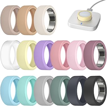 15 Pack Cover Compatible with Oura Ring Gen 4/ Gen 3 - Charging Directly with Protector, Anti-Scratch Elastic Thin Silicone Case for RingConn Gen 3/ Gen 2
