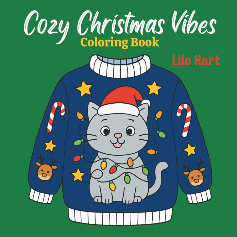 Cozy Christmas Vibes: Cute Coloring Book For Adults And Kids With Relaxing Holiday Scenes