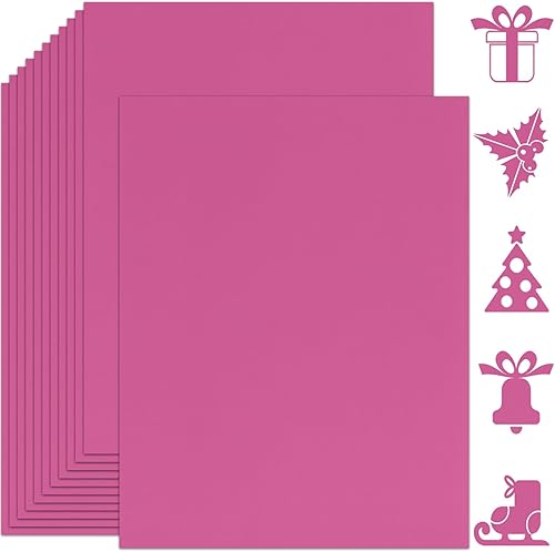 25 hojas de papel de cartulina rosa pulsar de 8.5 x 11 pulgadas, papel grueso de 92 libras para álbumes de recortes, invitaciones, impresión y