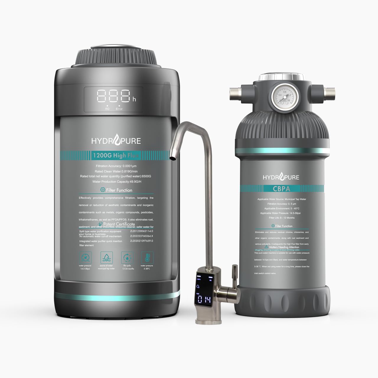 Triton X12 - Tankless Reverse Osmosis (RO) System 1200 GPD Smart LED Faucet