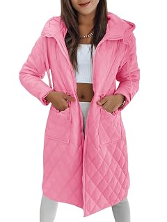 Imily Bela Womens Long Quilted Puffer Jackets Lightweight Hooded Outerwear | Fall,Winter,Zip up,Drawstring,Coat,Pockets,Warm - Amazon product rated Grade B