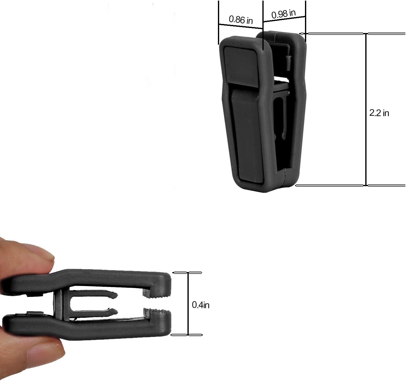 KINJOEK 100 Packs Plastic Finger Clips for Hanger Clothespins Strong Pinch Grip Clips Multi-Purpose for Slim-line Clothes Pants, Black