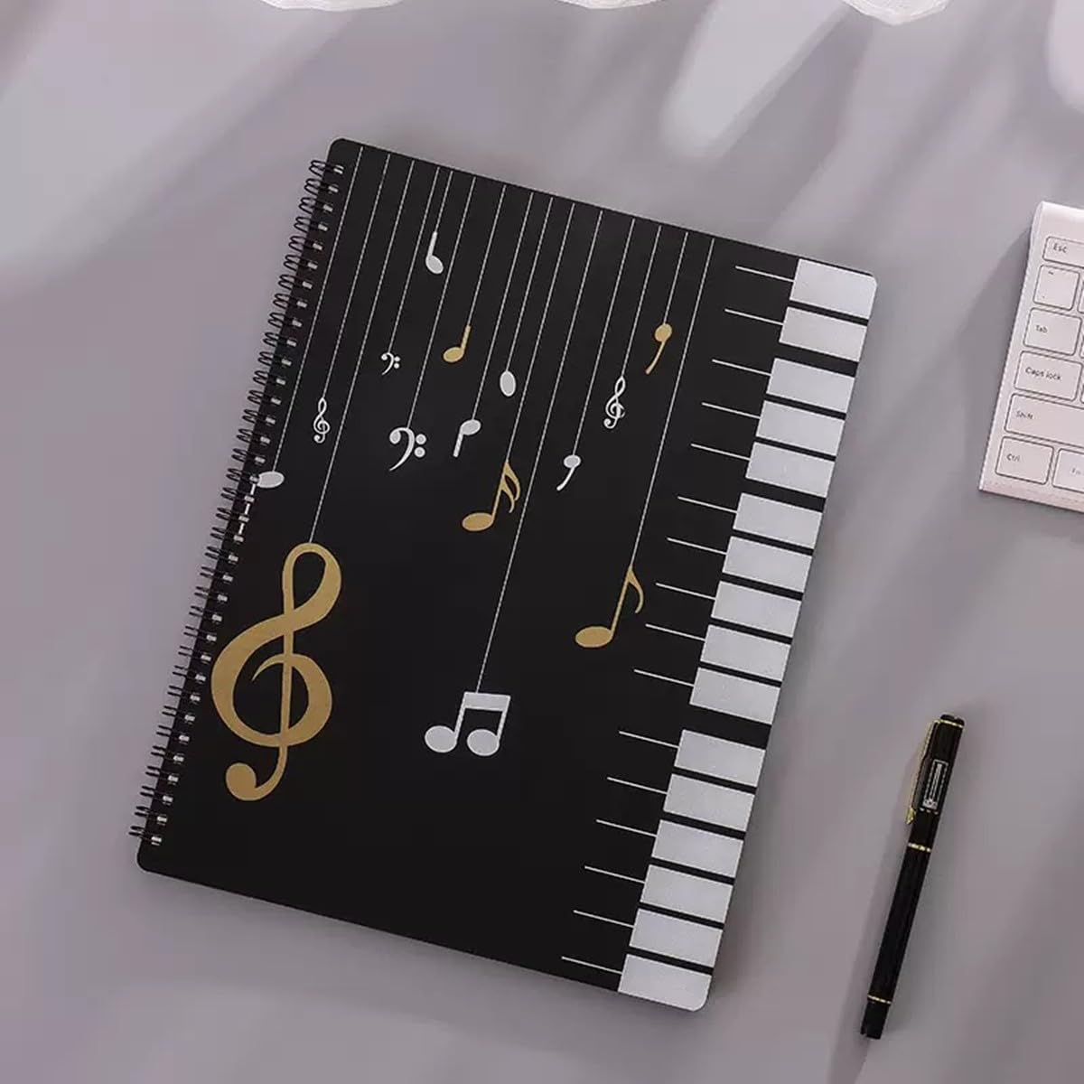 Teczka na nuty A4, 40 kieszeni/80 stron teczka na dokumenty, teczka na dokumenty, plastikowy uchwyt na dokumenty fortepianowe do chóru, na nuty, papier, obrazy, zdjęcia