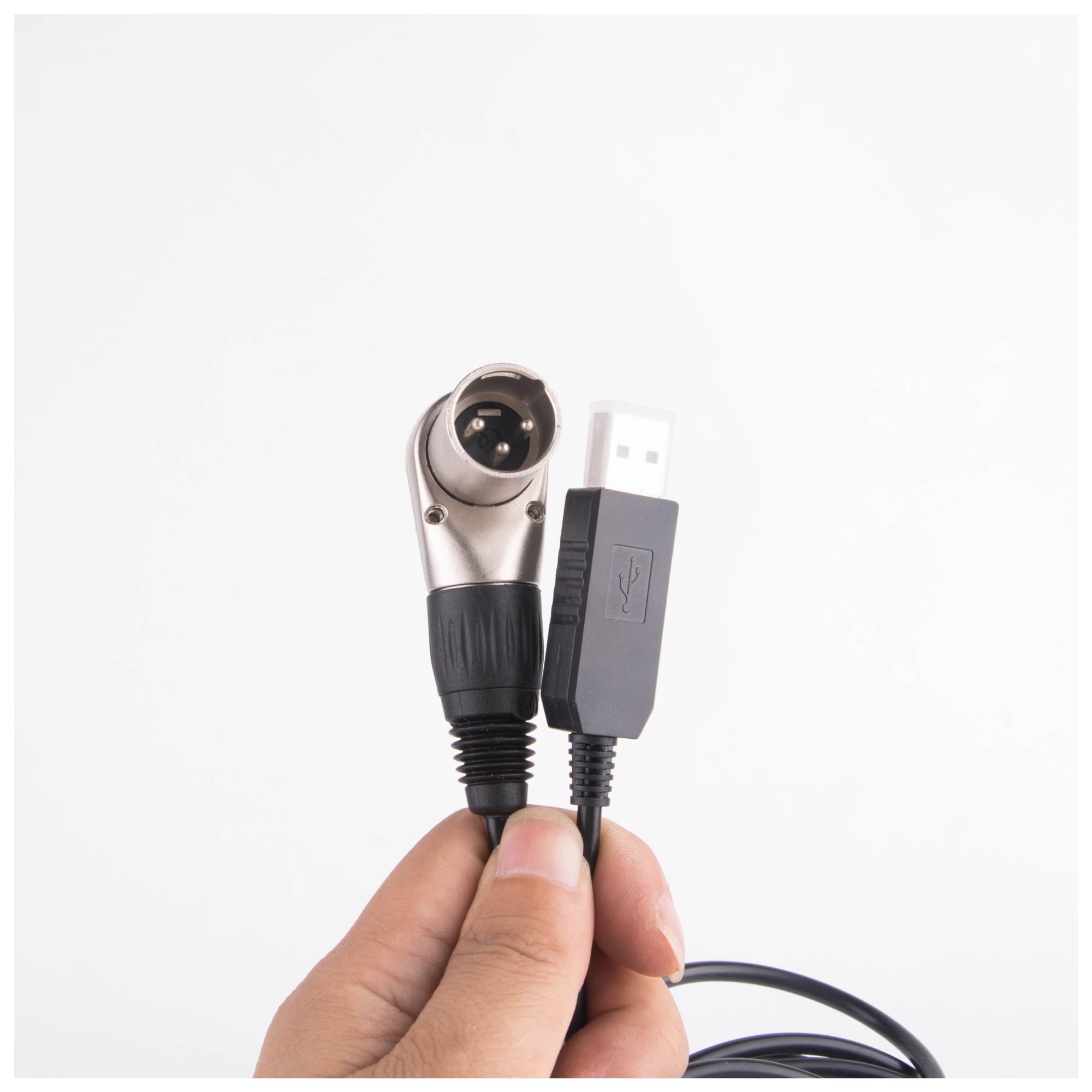 Interfejs USB do RS485 DMX512 komputer PC kontroler oświetlenia scenicznego ściemniacz kątowy kabel King (1 m, czarny kątowy męski)
