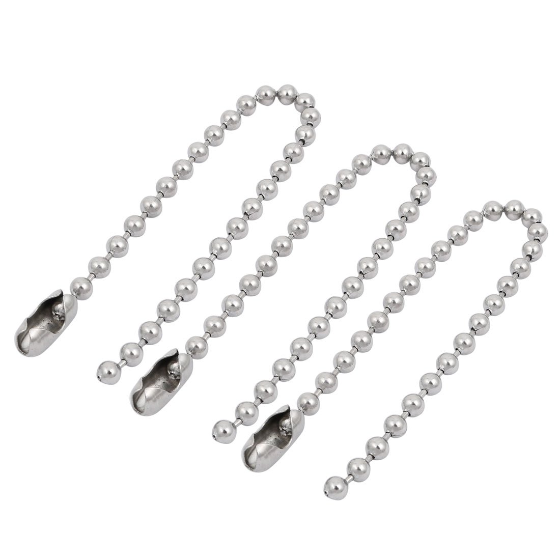 Aexit 3pcs Stainless Lighting fixtures and controls Steel Clasp Ball Chain Keychain Silver Tone 4mm Dia 15cm Length