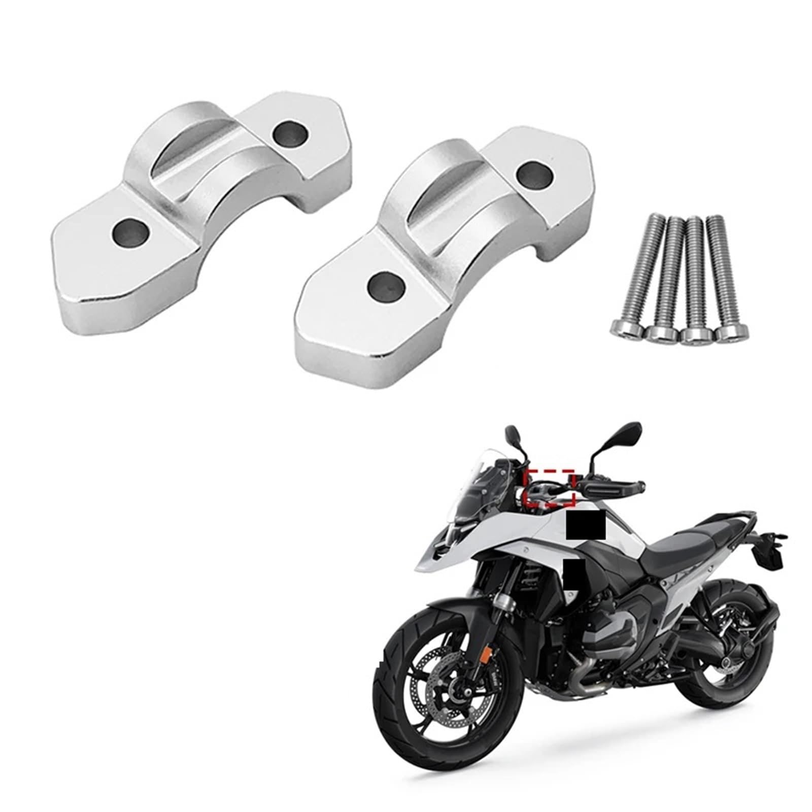 Kucihum Pontets Guidon Moto R1300GS Adventure 2023-2025 - Rehausseurs Guidon 29mm Risers Clamp Pince