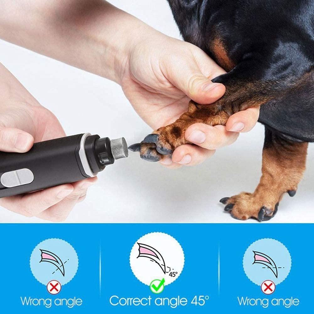 Molinillo de uñas para perros Super Pothale USB recargable de 2 velocidades para mascotas para mascotas de 2 velocidades para perros medianos Patas sin dolor recargable tranquilo. Herramienta de