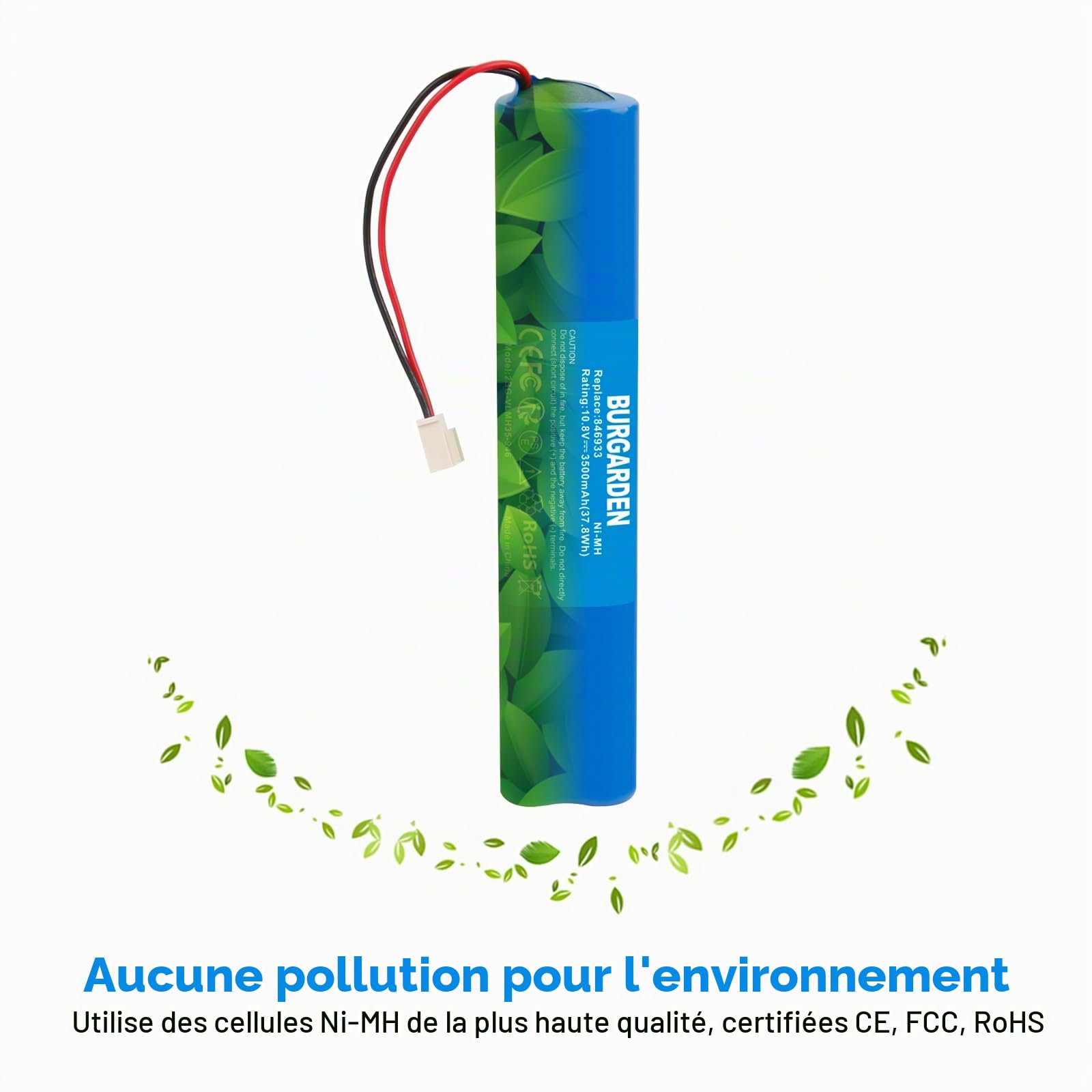 Lot de 2 10.8V 3500mAh NI-MH Batteries pour Velux Roller Shutter 946930 846933 946933 avec câble et Prise, PA000568, Compatible avec Volet Roulant Velux,Volets Roulants Solaires, SSL Solaire
