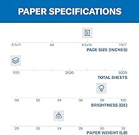 Vista 3 de Papel para impresora Hammermill, papel de impresión láser premium de 24 lb, 8.5 x 14 - 1 resma (500 hojas) - brillo 98, fabricado en los Estados