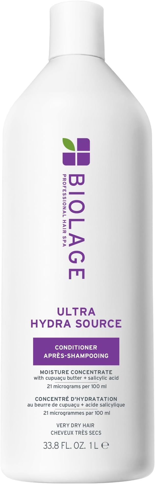 Biolage Ultra Hydra Source Conditioner - Intensely Condition, For Very Dry, Thick, Coarse Hair, Infused with Micro-dosed with Cupuaçu Butter & Salicylic Acid