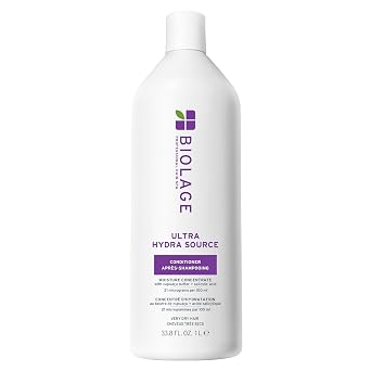 بلسم Biolage Ultra Hydra Source - بلسم مكثف للشعر الجاف جدًا والسميك والخشن، مملوء بجرعات صغيرة من زبدة الكوبواكو وحمض الساليسيليك