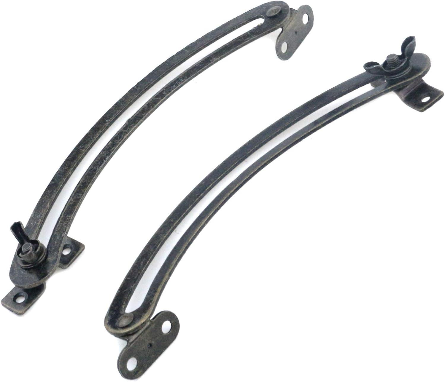 Geesatis 1 Pair Door Folding Lid Support Hinge Soft Close Lid Support Lid Lifters Bronze Curved