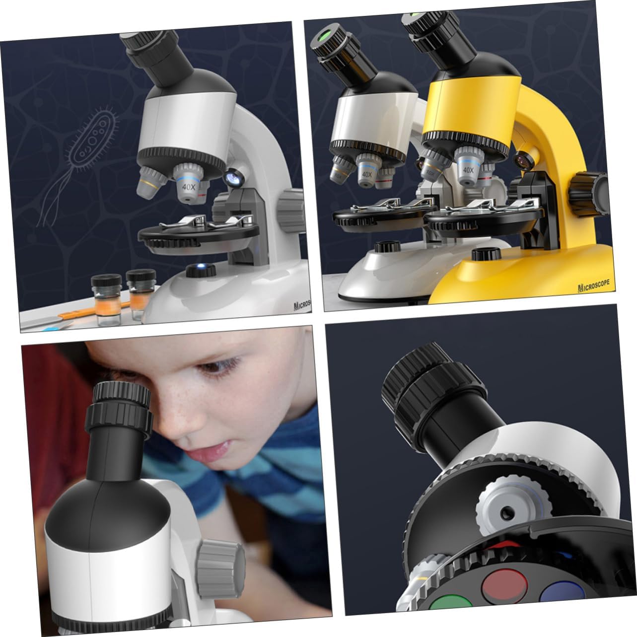 TEHAUX 1 Set Microscope Magnifier for Early Education Fun Science Exploration and Skill Development for Teaching Tool for Hands Learning