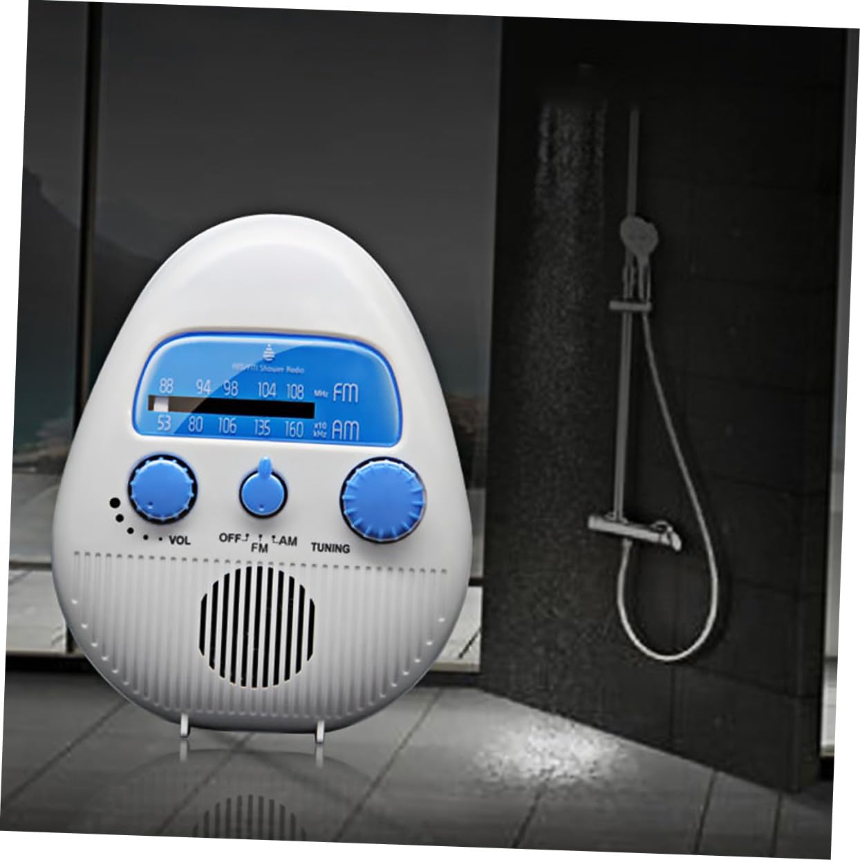 Radio für Badezimmer und Dusche, Kompakt, Weiß, Abs