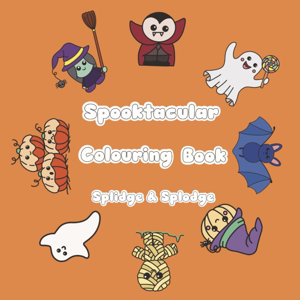 Spooktacular colouring book: Spooky and cute Halloween colouring for kids and adults