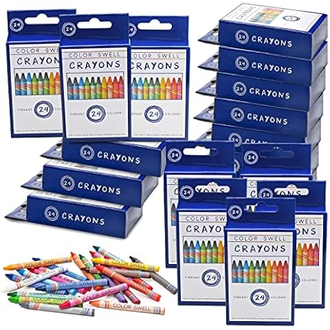 Color Swell Bulk Crayon Pack - 18 Boxes of 24 Vibrant Colored Crayons of Teacher-Quality Classroom Pack - Crayons in Bulk Cover