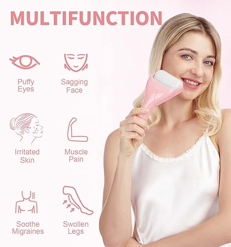 Miniatura 9 de Rodillo de hielo para cara 2 rodillos, rodillo facial terapéutico de compresa de hielo para belleza, reduce arrugas, alivio de la hinchazón, dolor,