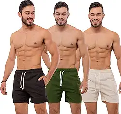 Kit com 3 Short Linho Masculino Bermuda Mauricinho Masculina colorida qualidade premium curto Loja Intro