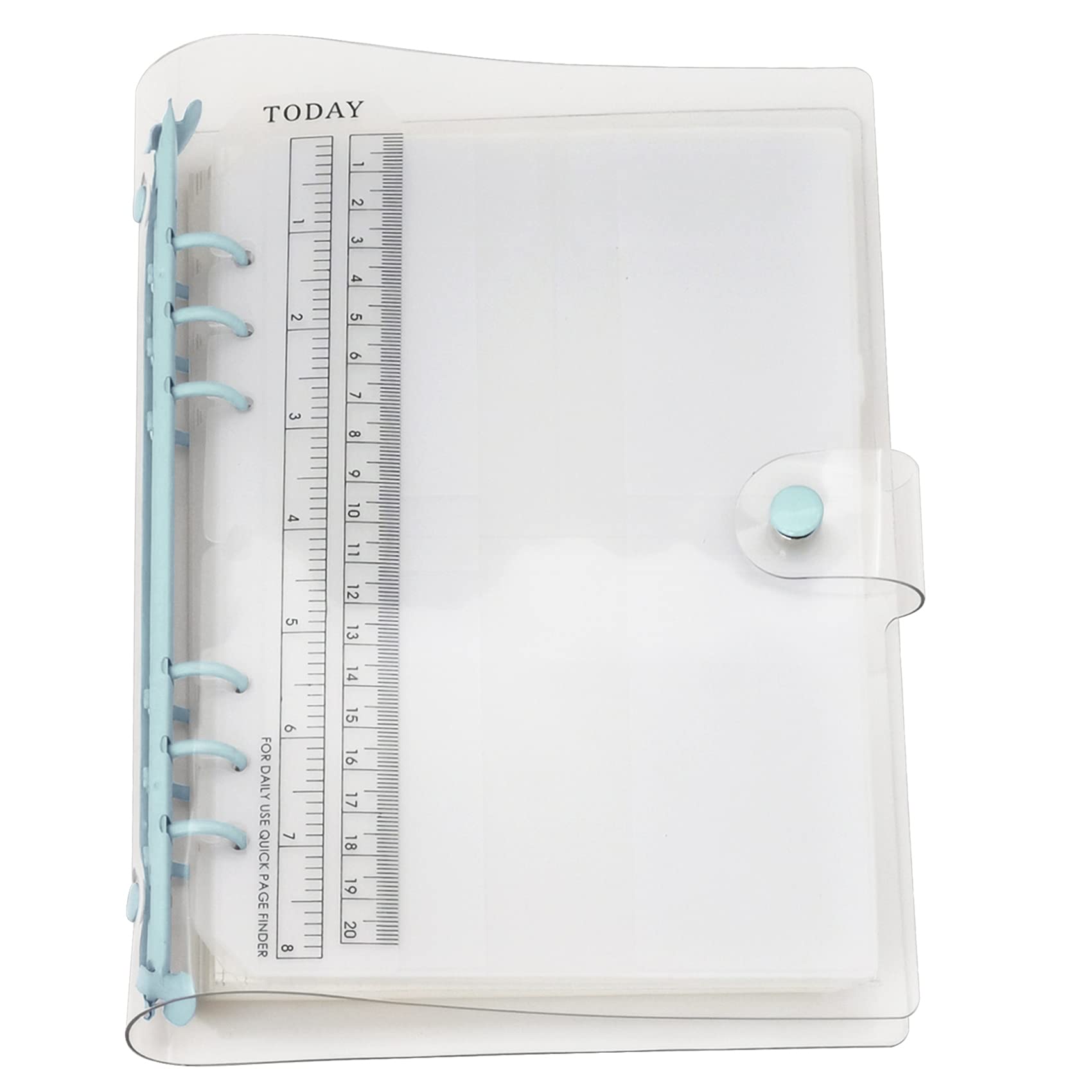 A6 A5 6-Holes Colorful PVC Cover Round Ring View Binder with Snap Button Closure File Folder for Loose Leaf Sheet Protectors Notebook Refill (Skyway, A5 Combo)