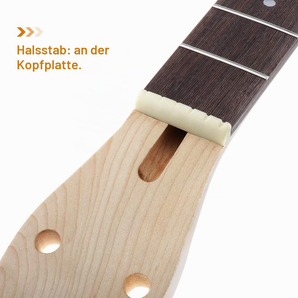 Alnicov E-Gitarrenhals, 22 Bünde, Mahagoni-Hals, Ahorn-Griffbrett, mit weißen Trapez-Punkten, für LP-Gitarren