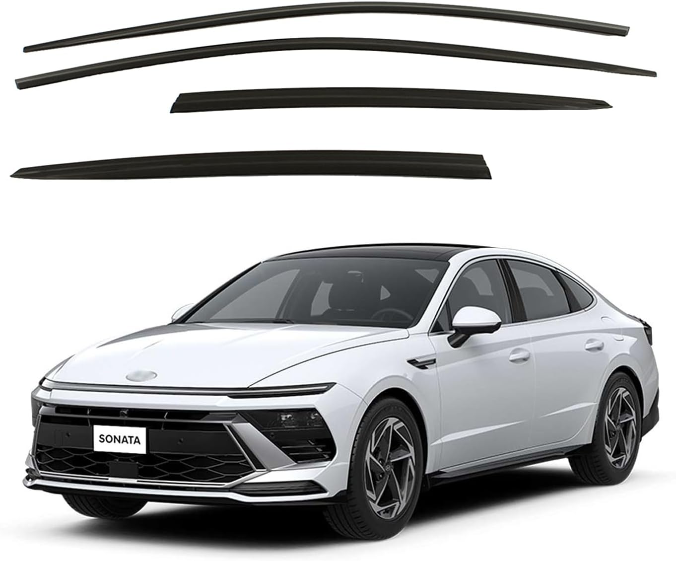 Safe Smoke Window Visor Sun Rain Vent Guard 4 Pcs Set for 2015-2018 Sonata Out Channel Visor