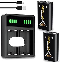 2 X 2800mAh Rechargeable Controller Battery Pack for Xbox One/Xbox Series X/Xbox Series S with Fast Charger Station for Xbox One/Xbox Series S/X/Xbox One S/Xbox One X/Xbox One Elite