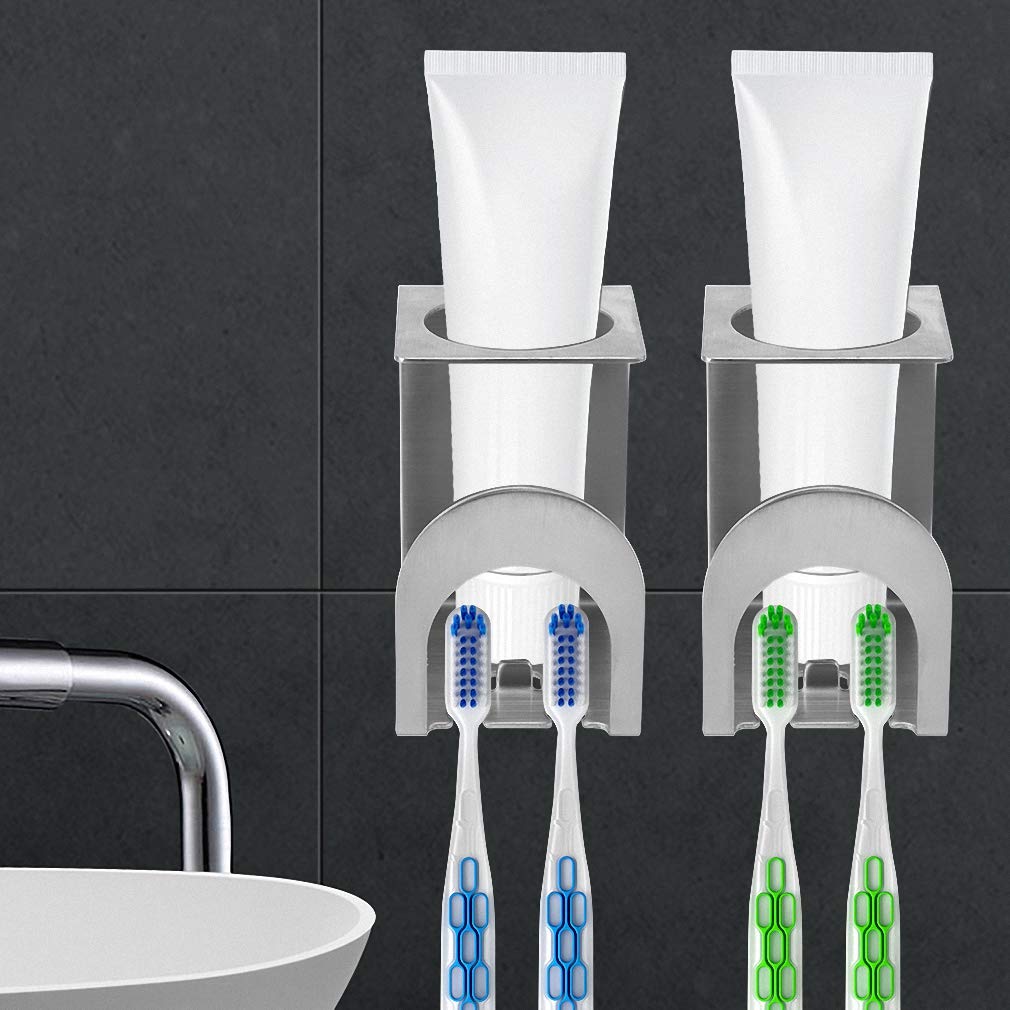 Portaspazzolino elettrico, portaspazzolino multifunzionale da parete in plastica autoadesivo, 4 Portaspazzolino elettrico, portaspazzolino multifunzionale da parete in plastica autoadesivo, 4