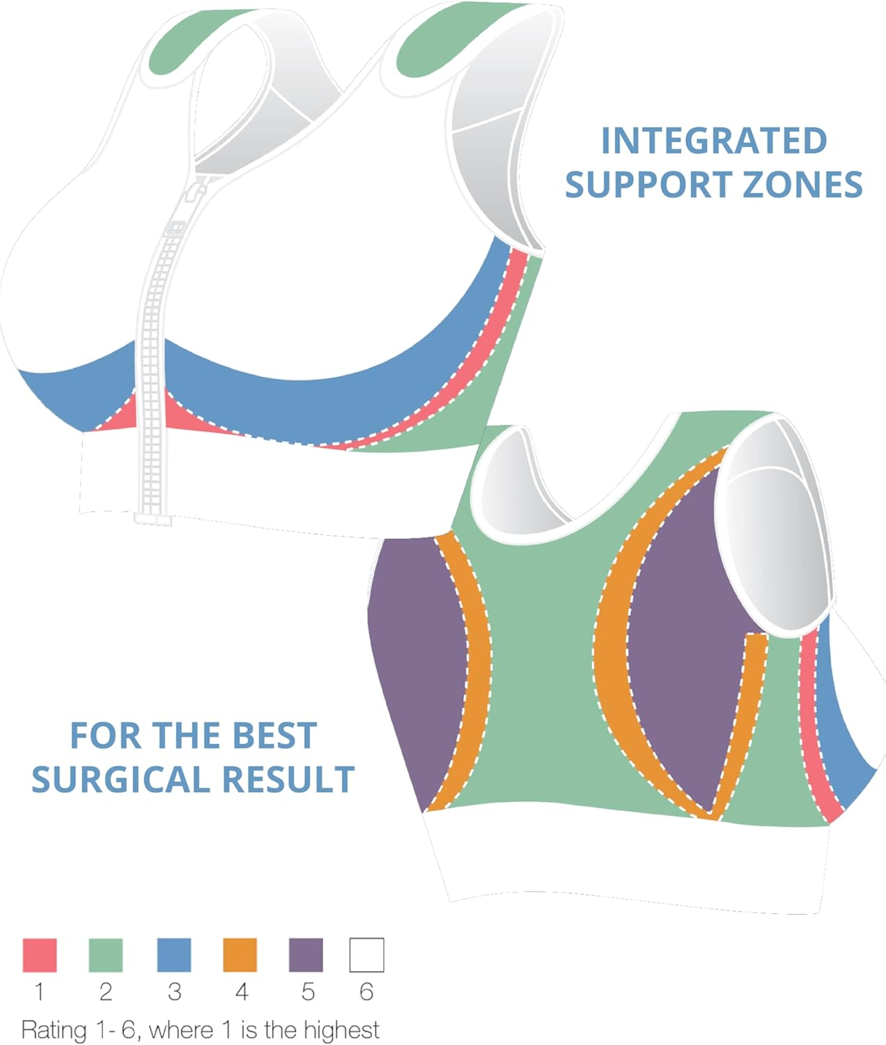 Lisa Post Surgical Bra with Zipper - Image 2