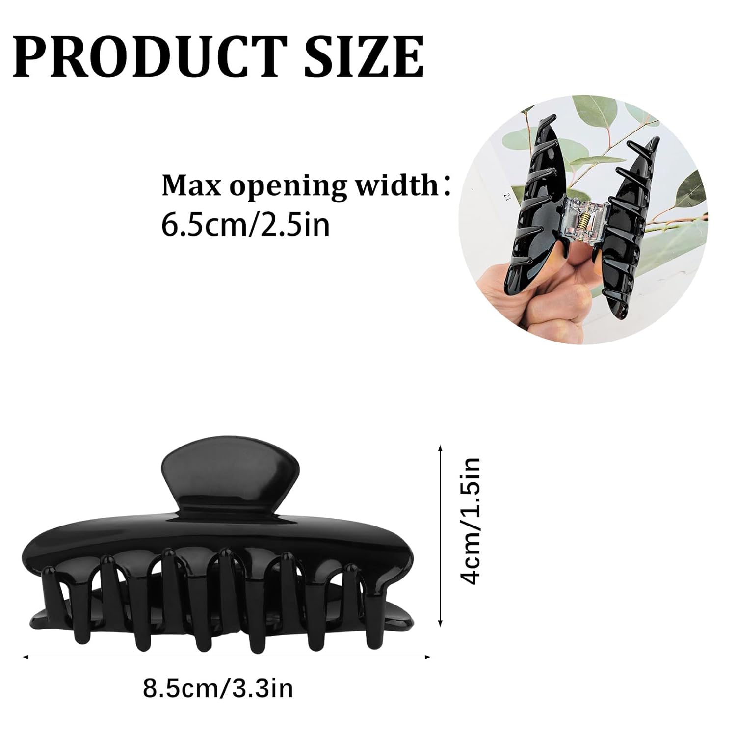 3PCS Claw Clips for Women Large Hair Styling Clips for Thick Thin Hair Acrylic Cute French Clips Non-Slip Pink White Black Hair Styling Accessories Women Girls(Marble) Valentine's Day Gift - Image 2