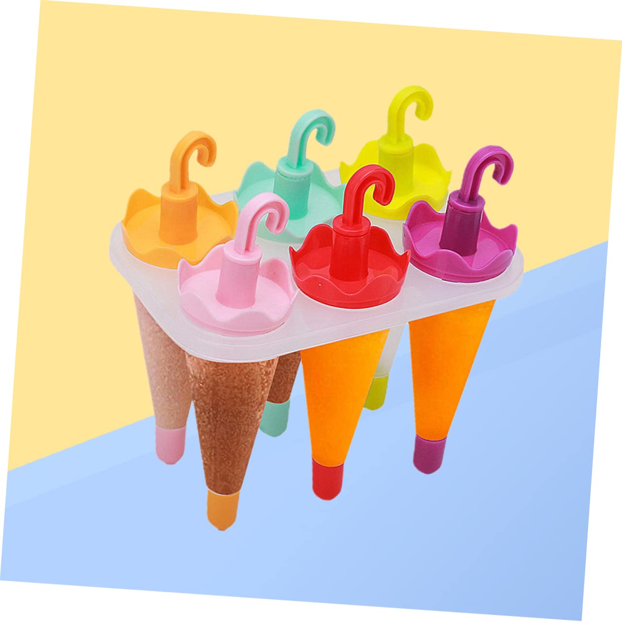 BESTonZON 18piezas Molde De Helados Forma De Paraguas Moldes Reutilizables Para Coloridos Perfectos Para Fácil Desmoldeo Agua Caliente