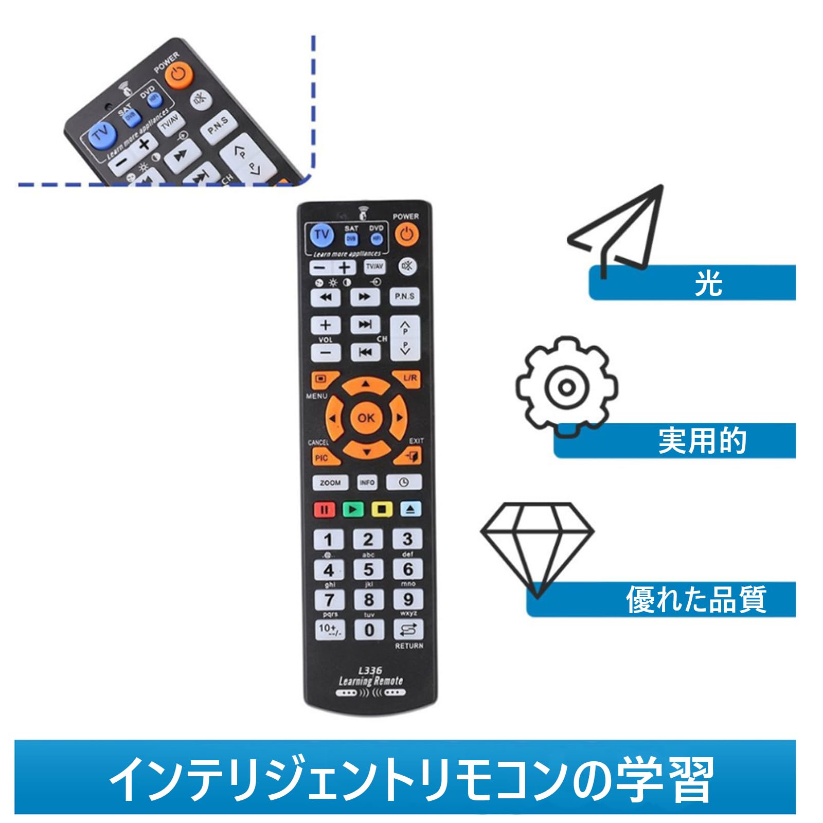 Amazon.co.jp: FineGood 学習リモコン L336 1 個入り マルチリモコン