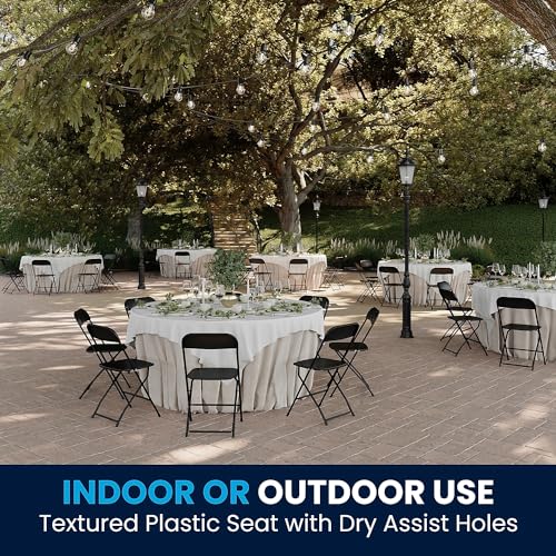 image for Flash Furniture Hercules Series Plastic Folding Chair - Black - 650LB 