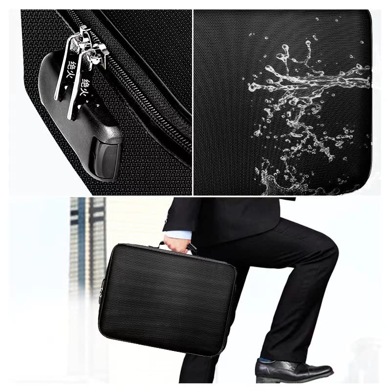 Image of Document Storage Bag,Fireproof Waterproof Password Lock File Package, Multi-layer Document bag, Suitable for Folder Document Envelope Passport, Storage Box, Suitable for Home Office Travel