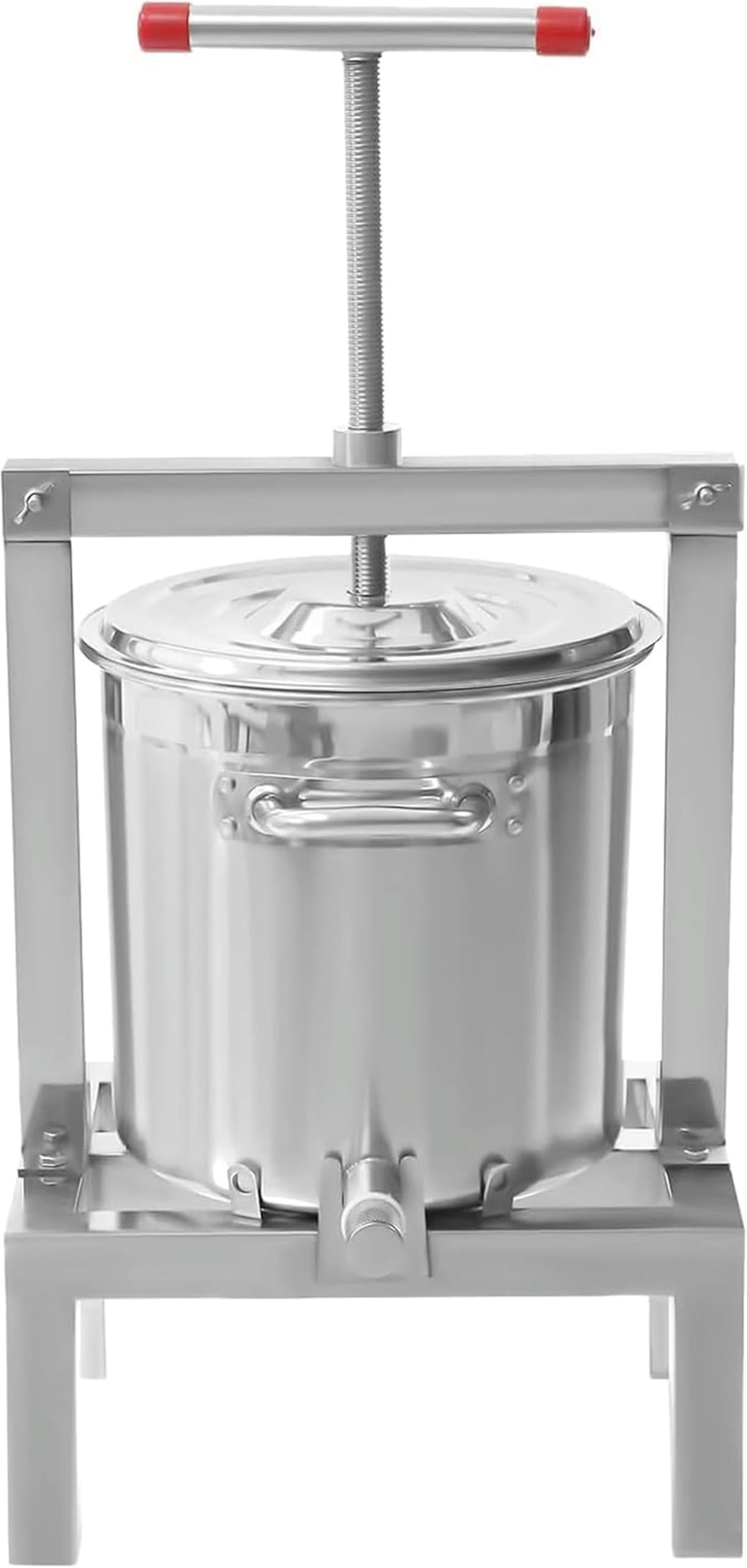 Obst Wein Presser, 10L/2.6Gal Obst Gemüse Honig Presser Saft Maker Mit T-Form Griff, Edelstahl Fass Presse Maschine Cider Trauben Herstellung Presse Extraktor Für Wein Und Saft Herstellung~/