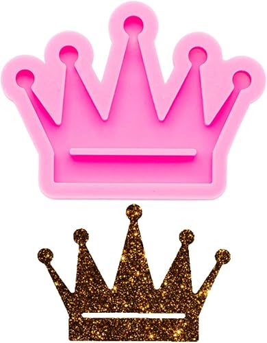 Molde de silicona súper brillante estilo corona para fundición de resina epoxi para manualidades de resina de silicona, moldes de llavero de