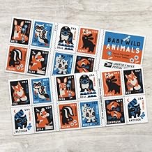 Baby Wild Animals 2025 2 Books of 20 First-Class Mail Forever Postage Stamps