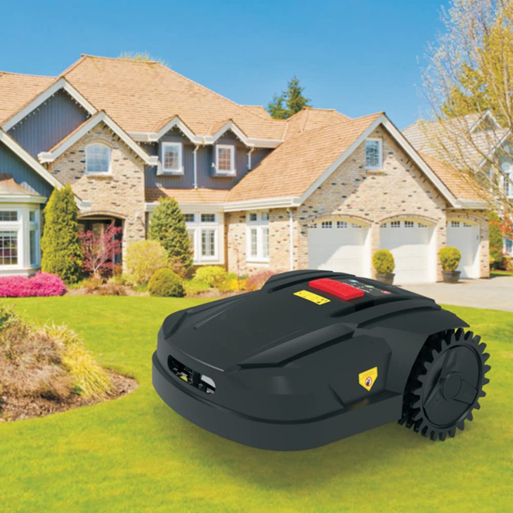HYDEE Robot cortacésped eléctrico, Control Remoto Inteligente Aplicación Inteligente eléctrica Cortacésped robótico para céspedes de hasta 800 m², Ancho de Corte 18 cm, Equipo de Cuidado del césped