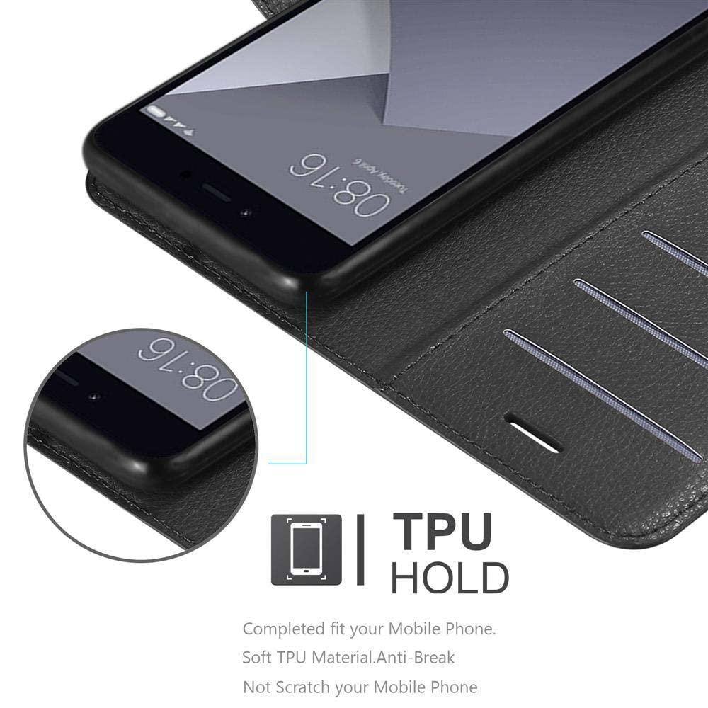 Cadorabo Custodia Libro per Xiaomi RedMi NOTE 10 in NERO DI NOTTE - con Vani di Carte, Funzione Stand e Chiusura Magnetica - Portafoglio Cover Case Wallet Book Etui Protezione