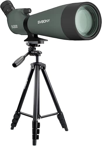 SVBONY SV28 100mm Spotting Scope with Camera Tripod, 54'' Digital