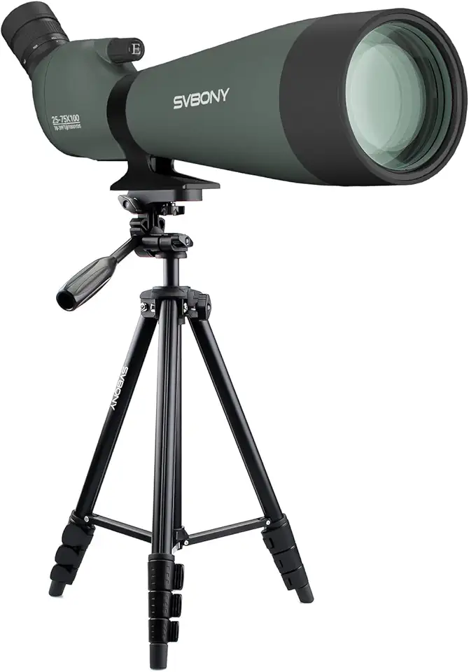 Luneta de observação SVBONY SV28 20-60x80 com tripé para câmera DSLR de 54 polegadas, liga de alumínio, portátil e antiderrapante, FMC HD, à prova d'água, para observação de pássaros e vida selvagem