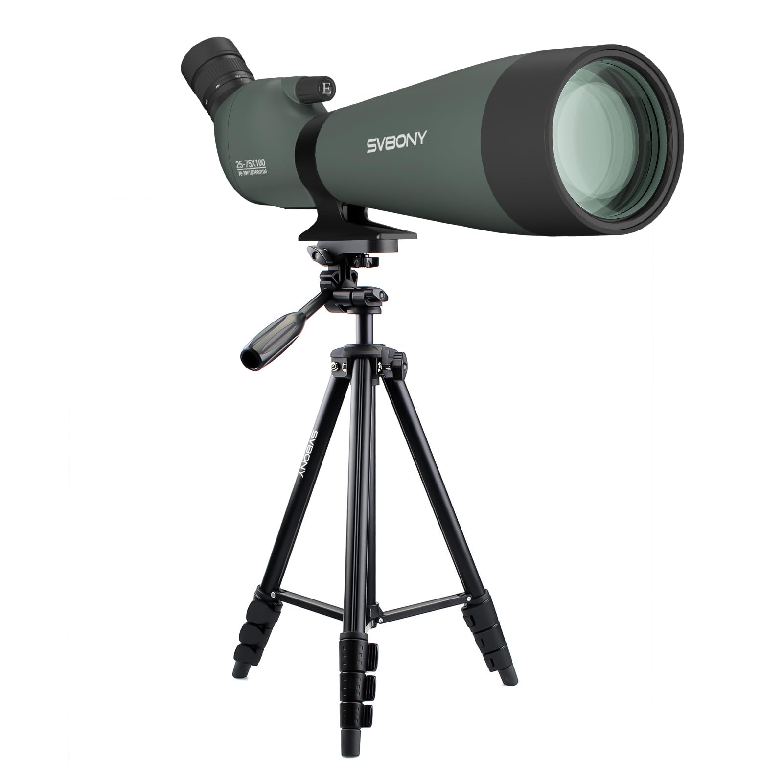 Svbony SV28 25-75x100mm longue-vue avec trépied, grand champ de vision, images claires et claires, HD Bak4 FMC Spotter Scope avec adaptateur smartphone, pour tir sur cible, observation des oiseaux