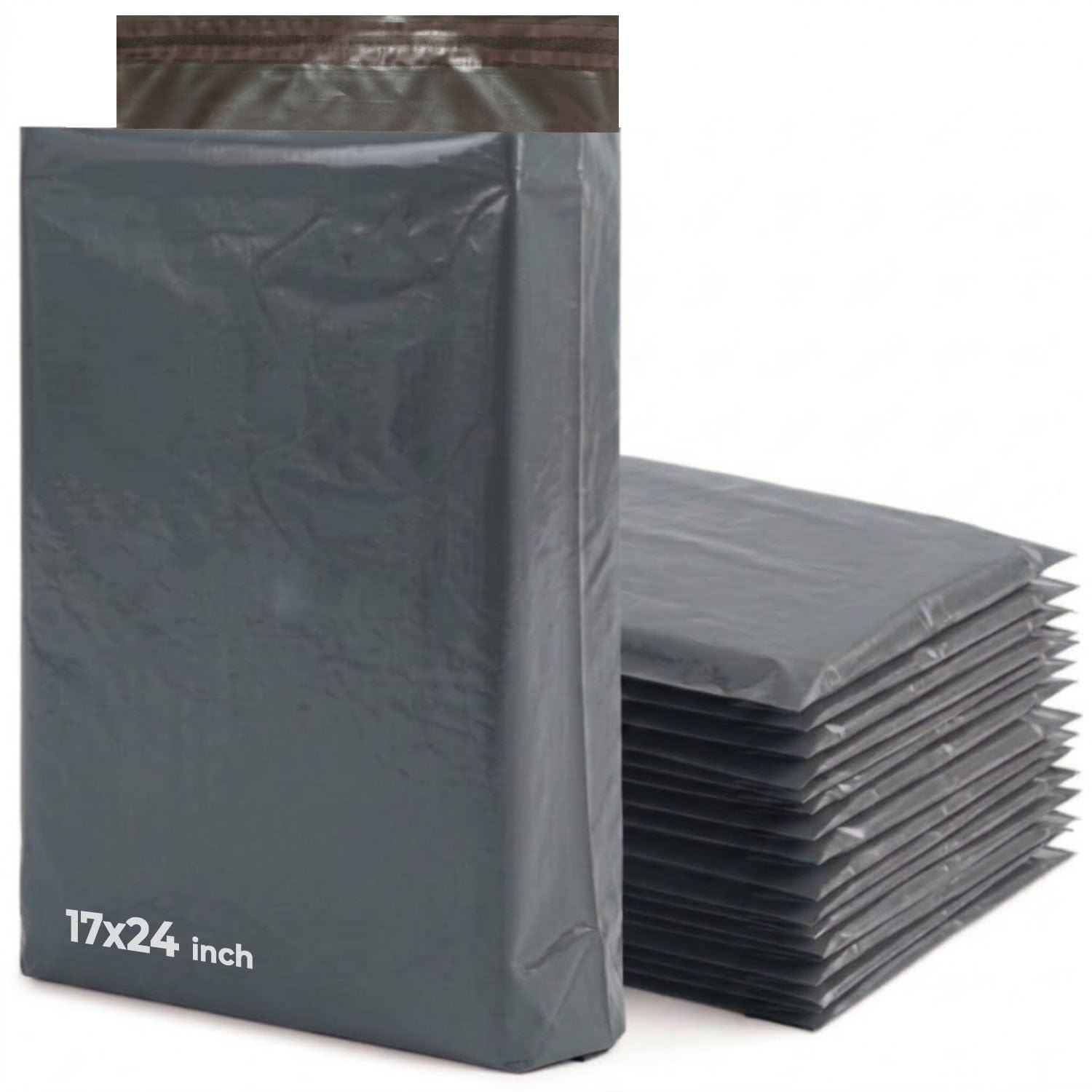 iSOUL Large Mailing Bags, 17x24 Strong Large Vinted Mailing Postal Postage Bags [Use in Parcel, Delivery, Shipping, Mail, Package] [432mm x 610mm] Grey Bags