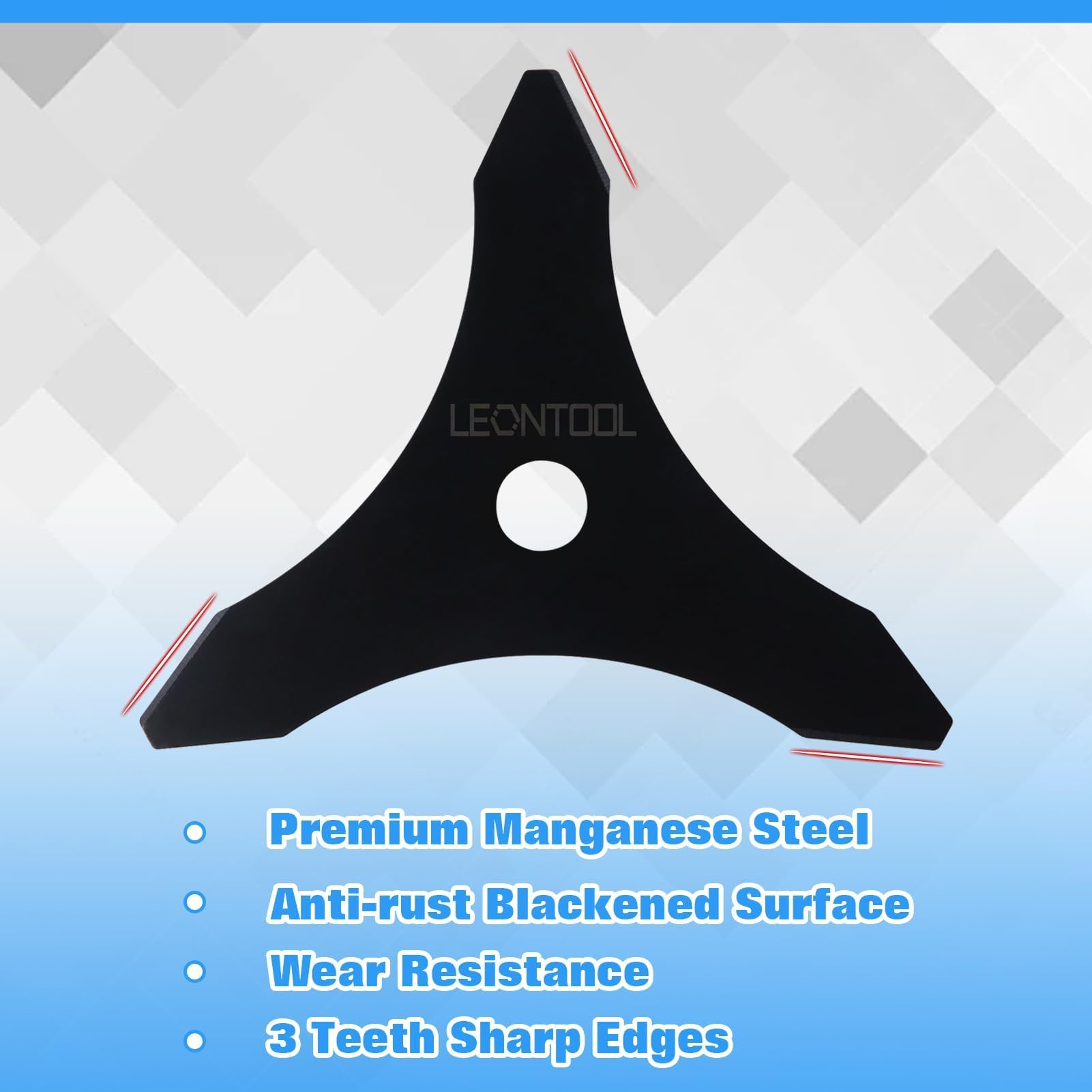LEONTOOL Lame per decespugliatore Weedeater, 25,4 cm x 3 denti, 2 set di lame in acciaio al manganese con adattatore per albero da 25,4 o 20 mm, compatibili con Husqvarna, Ego, Oregon, Hitachi