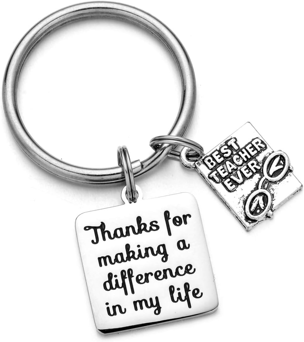 Teacher Appreciation Gifts Keychain Best Teacher Ever Thanks for Making Difference in My Life