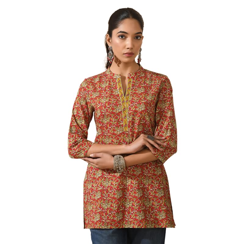 Image of Meesan Women's Casual Ethnic 3 /4 Sleeve Printed Tunic