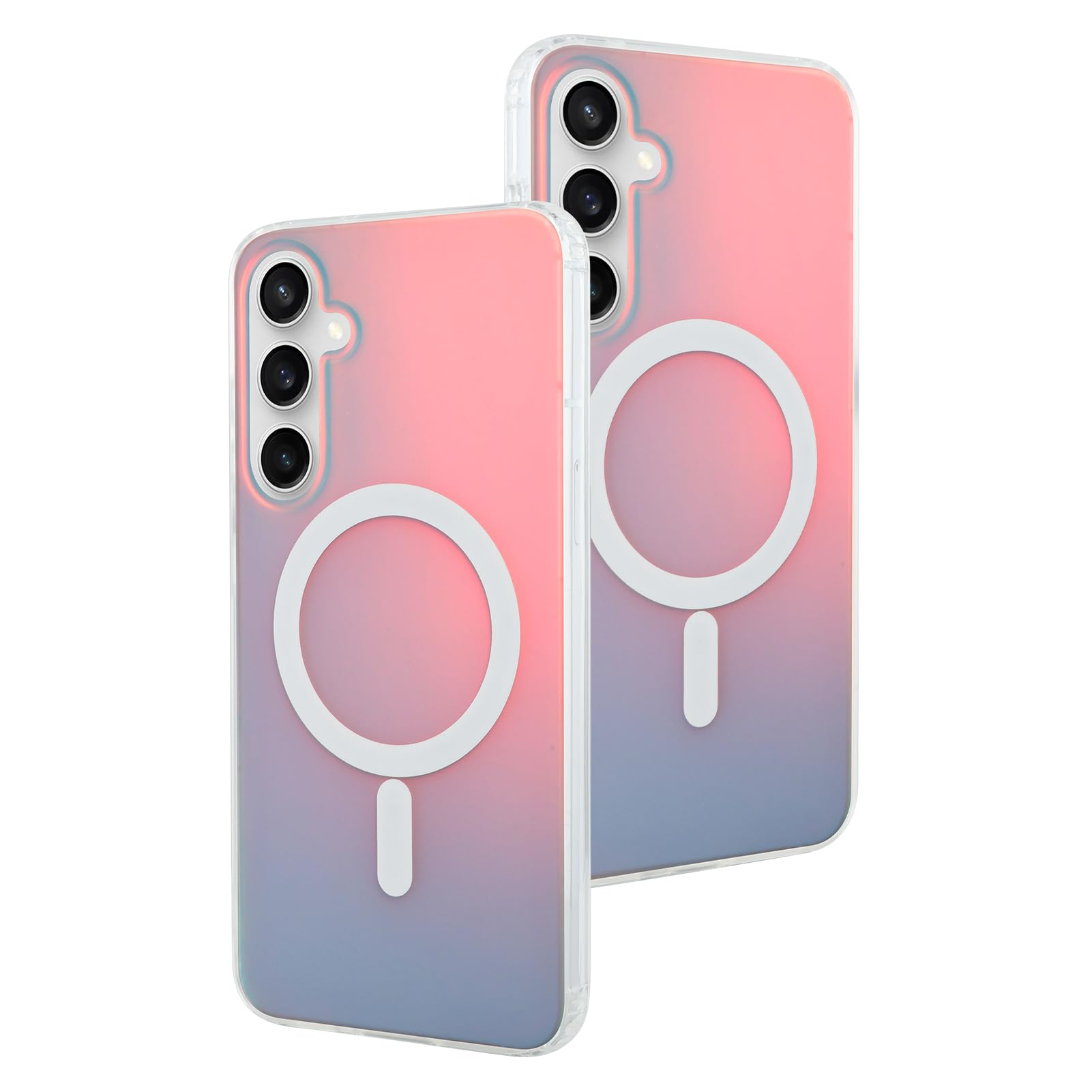 AIGOMARA Designed for Samsung Galaxy S23 FE Case [Compatible with Magsafe] [Fluorescent Iridescent Color] Slim Shockproof Translucent Matte Protective