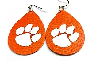 Clemson Tigers Faux Leather Earrings: Game Day Spirit in Style