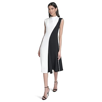Calvin Klein Cap Sleeve Colorblock Aline Women
